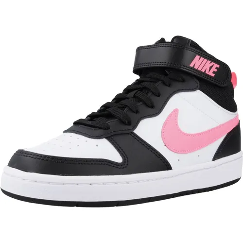 NIKE Herren Court Borough Mid 2 Sneaker, Schwarz, 37.5 EU - Sneaker aus hochwertigem Leder, ideal für sportliche Aktivitäten und lässige Outfits mit stylischem Design.