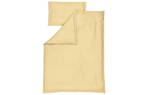 Kindsgut Kinder-Bettwäsche Senf aus 100% Baumwolle, 135 x 100 cm mit Reißverschluss, atmungsaktiv und bei 40° waschbar, geeignet für den Trockner, dezenter Design mit hoher Qualität