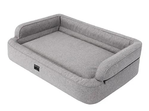 DOGGY Hundebett XL - Komfortables Katzenbett mit abnehmbarem Bezug - Hundebett XL (96x62 cm) mit abnehmbarem, waschbarem Bezug und hoher Seitenkante für zusätzlichen Komfort. OEKO-TEX-zertifiziert und ideal für gesunde Schlafplätze.
