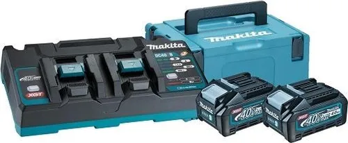 Makita Zestaw Zasilający 40V 2x4,0Ah XGT - Einweg-Batterien mit 2x 4.0Ah Li-Ion Akkus für hohe Leistung und lange Lebensdauer, ideal für professionelle Anwendungen.