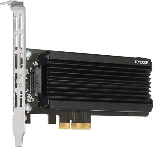 EZConvert EX Pro MB987M2P-1B Adapterkarte - Adapterkarte für M.2 NVMe SSDs bis 110mm, unterstützt PCIe 4.0 für blitzschnelle 64Gbit/s Übertragung und kommt mit Aluminiumkühlkörper für optimale Kühlung.