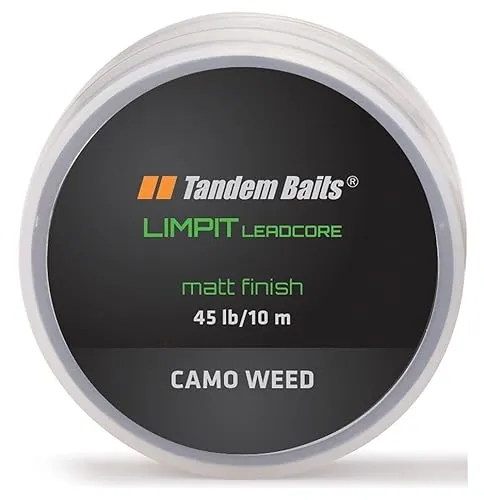 Tandem Baits Limpit LeadcoreAngelschnur Geflochten für Angelrute Karpfenrute | Angelzubehör Geflochtene Schnur Gebüsch Tarnung | Karpfenzubehör für Profis & Hobby-Angler 45 lb / 1 m