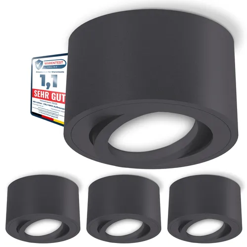 SSC-LUXon LED Aufbaustrahler CELI-1N - Schwenkbarer Deckenspot in Anthrazit - Lampen - Flacher, schwenkbarer LED Deckenspot mit 480 Lumen und neutralweißer Lichtfarbe, ideal für stimmungsvolle Beleuchtung in Innenräumen.