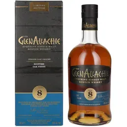 GlenAllachie 8 Years Old Scottish Virgin Oak Finish - Whisky mit einzigartigem Finish in schottischen Virgin Oak Fässern, bietet eine komplexe Geschmacksvielfalt und ist ideal für Liebhaber edler Spirituosen.