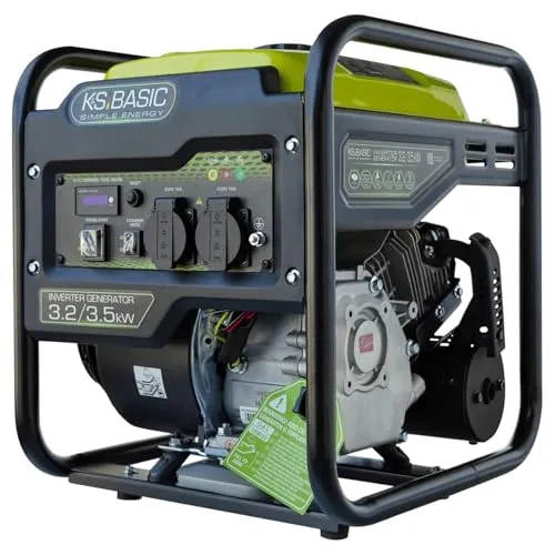 K&S BASIC KSB 35i Inverter-Generator 3,5 kW - Stromaggregate – zuverlässige Stromquelle für Zuhause, Ferienhaus oder Arbeitsplatz mit umweltfreundlichem EURO-5-Benzinmotor und 100% Kupferwicklung für stabile Leistung und lange Lebensdauer.