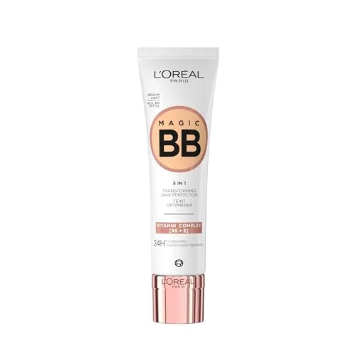 L'Oréal Paris Getönte Tagescreme, Für 24h Feuchtigkeit und einen ebenmäßigen Teint, Magic BB Teint Optimierer, Nr. 03 Medium Light (Mittel Hell), 1 x 30 ml