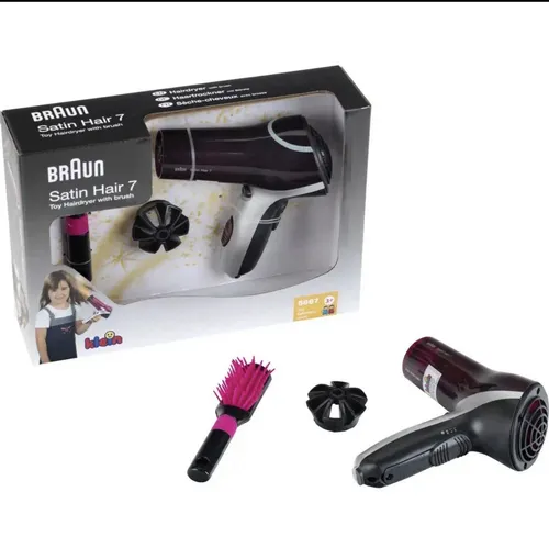 Theo Klein 5867 Braun Kinder Haartrockner Föhn mit Bürste & Zubehör
