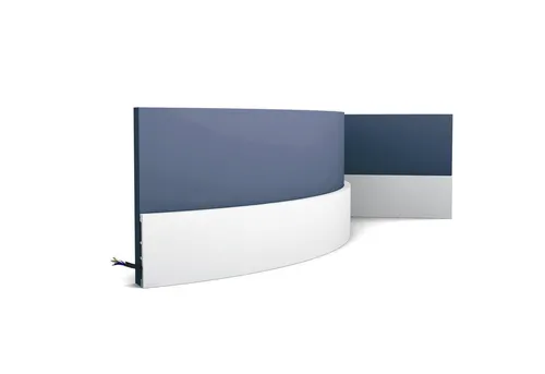 Orac Decor SX163F AXXENT SQUARE - Flexible Sockelleiste - Stuckleisten aus hochwertigem Purotouch® für Innen- und Außenbereich, flexibel für gebogene Wände, zeitloses Design in Weiß, ideal für elegante Raumgestaltungen.