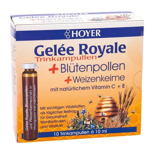 Hoyer Gelee Roy. + Blütenpol. + Weizenk. Trinkampullen 100 ml