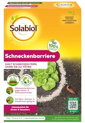 Solabiol Schneckenbarriere, mechanische Barriere natürlichen Ursprungs gegen Nackt- und Gehäuseschnecken für alle Gartenpflanzen