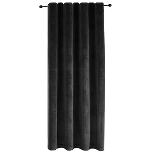 TiborTex Verdunkelungsvorhang Samt weich 140x245 cm Schwarz Vorhang Kräuselband Blickdicht Gardine abdunkelnd U-Band