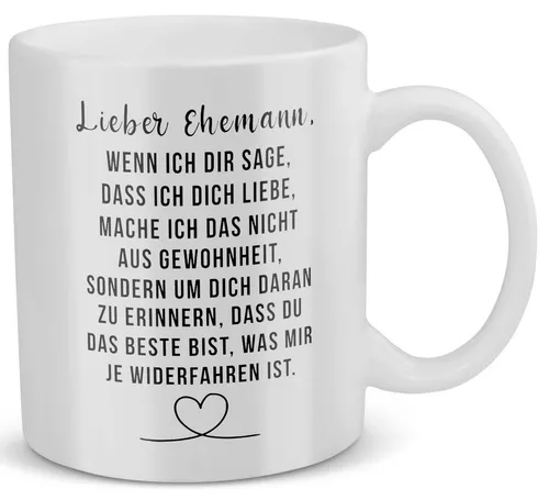 22Feels Tasse Ehemann Geschenk Hochzeitstag Kaffee Männer Geburtstag Valentinstag, Keramik, Made in Germany, Spülmaschinenfest