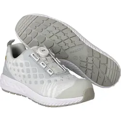 MASCOT Sicherheitsschuhe S1PL Weiss/Hellgrau-meliert Größe 41 - Flexibler Sicherheitsschuh mit atmungsaktivem Obermaterial, rutschfester Gummisohle und BOA® Fit System für perfekten Halt. Ideal für anspruchsvolle Arbeiten und hohen Tragekomfort.