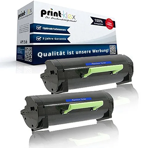 2X Print-Klex Tonerkartuschen für Lexmark MS 321 & MS 421 Serie - Toner für Lexmark Drucker, kompatibel mit 6.000 Seiten pro Kartusche. Ideal für Büro und Home Office, sorgt für gestochen scharfe Druckqualität.