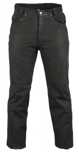 MDM Herren Lederhose Nubuk Büffel Leder schwarz W31 von MDM
