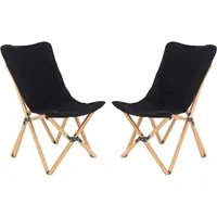 Costway 2er Set Faltbare Campingstühle aus Bambus