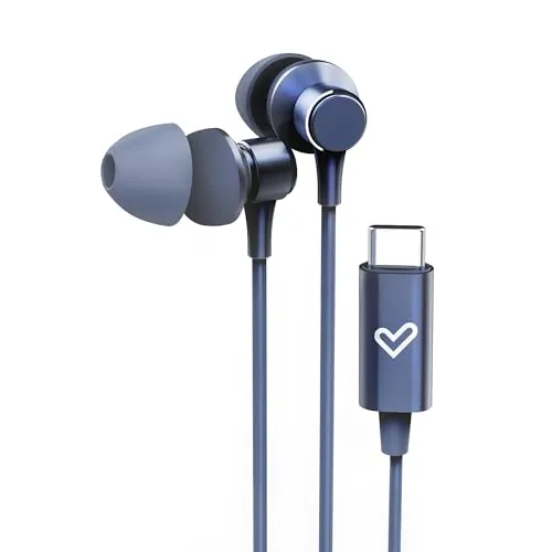 Energy Sistem Metallized Type C In-Ear-Kopfhörer (Typ-C-Anschluss, Mikrofon, Lautstärkeregler, Aluminium, recycelter Kunststoff), Blau