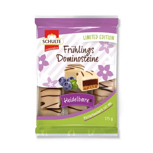 Schulte Feingebäck Frühlings Dominosteine Heidelbeere Limited 175g