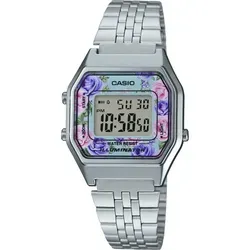 Casio LA680WA-2C Damen Vintage Floral Dial Alarm Chronograph Digital Watch - Armbanduhren für Damen, mit elegantem floralen Zifferblatt und praktischer Alarmfunktion für den modernen Lebensstil.