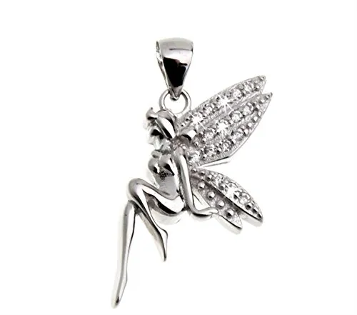 Silberketten Store Anhänger Elfe, Kettenanhänger mit Zirkoniasteinen - echt 925 Silber