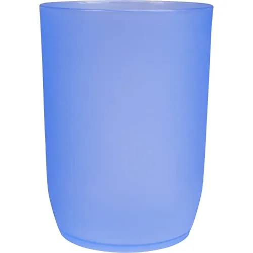 Wellsamed Zahnputzbecher Becher Trinkbecher Kunststoff 0,3 L blau transparent
