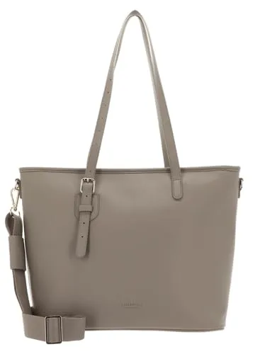 Seidenfelt Heby Shopper - 43 cm in Smooth Taupe/Gold - Damen-Shopper mit flexiblem Trageoptionen und modernem Design, ideal für jeden Alltag und Outfit-Kombination.