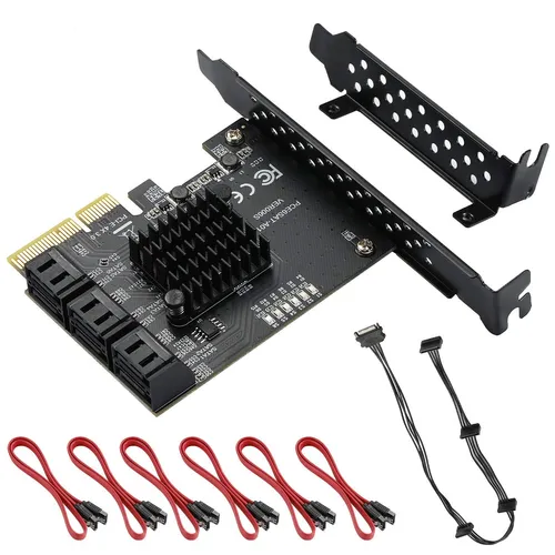 6-Port SATA 3.0 Erweiterungskarte – Plug & Play, Hot-Plug Support