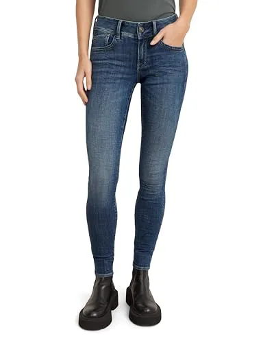 G-STAR RAW Damen Lynn Super Skinny Jeans - Jeans mit Mid Waist und vorwärts gerichteten Seitennähten für einen schlanken Effekt, ideal für einen modernen Look.
