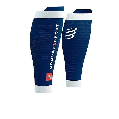 Compressport Unisex R2 3.0 blau - Kompressionswadenband - Fahrradbekleidung, optimierte Muskelkompression für bessere Durchblutung und schnellere Erholung, ideal für Sportler.