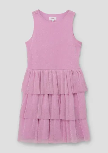 s.Oliver Minikleid aus zartem Mesh - Mehrlagiges Midi-Kleid aus feinem Mesh mit Rundhalsausschnitt, ideal für festliche Anlässe. Das angenehme Jersey-Futter sorgt für hohen Tragekomfort und lässt kleine Prinzessinnen strahlen!