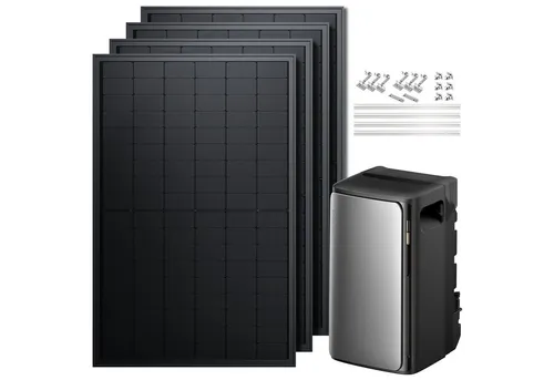 Solarmars 2000W Balkonkraftwerk mit Speicher - All-in-One Komplettset mit ECOFLOW Stream Ultra und 4 hochwertigen Solarmodulen. Ideal für nachhaltige Energiegewinnung auf dem Balkon, inklusive praktischer Halterung.