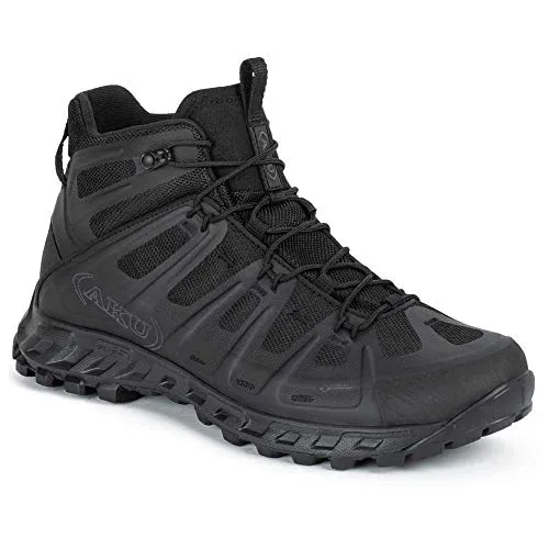AKU Military-Arbeits-Stiefel Tactical Mid GTX - Wasserdichter Mid-Stiefel für Jagd und All-Terrain, bietet atmungsaktive Unterstützung und optimierte biodynamische Effizienz durch AKU Elica Technologie.