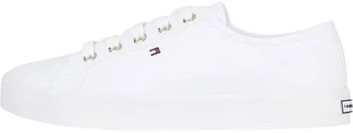 Tommy Hilfiger ESSENTIAL NAUTICAL SNEAKER - Sportlicher Freizeitschuh mit goldfarbenen Ösen, ideal für modische Outfits. Komfortable gepolsterte Innensohle und leicht profiliertes Gummi-Laufsohlenmaterial.
