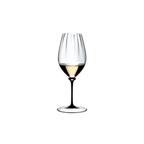 RIEDEL THE WINE GLASS COMPANY Weißweinglas Fatto A Mano - Handgefertigtes Weißweinglas mit schwarzem Stiel, optimiert für fruchtige Weißweine. Die neue, größere Form verbessert das aromatische Erlebnis und ist spülmaschinenfest.