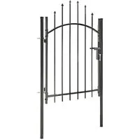 vidaXL Gartentor mit Gewölbter Spitze - Elegantes Zauntor aus Stahl - Flügeltore: Stabil und rostfrei dank pulverbeschichtetem Stahl, idealer sicherer Zugang für Garten und Terrasse.