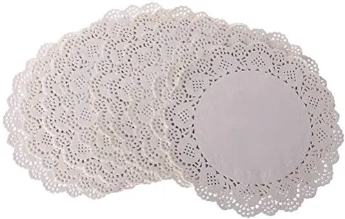 Tweal Rund Papierdeckchen,100 Stücke Tortenspitze Papier Runde Spitze Papiermatten Tischsets,Kuchen Verpackung Pads für Hochzeiten,Geburtstagsfeier,Geschirrdekoration 14 cm (5.5 Zoll)