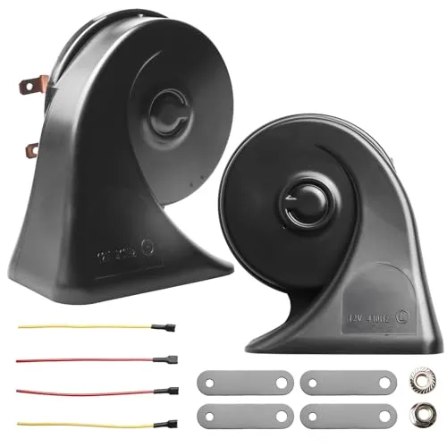 12V Doppelton Hupe Lautes Air Horn Set, Wasserdichte Signalhorn Kit für Auto, LKW, Motorrad, Boot, Super Laute Lkw Auto Tiefton Luft Hörner, Tiefton Zughorn, Super Laut, Universal passend