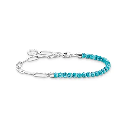 Thomas Sabo Armband mit blauen Perlen 925 Sterling Silber A2099-404-17-L14 - Armschmuck in Bijouterie, hochwertiges 925er Sterlingsilber-Armband mit einzigartigem Design und blauen Perlen – das perfekte Geschenk für jeden Anlass!