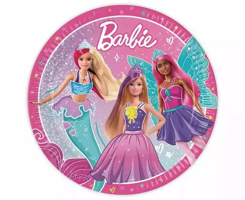 Talerzyki papierowe Barbie Fantasy 23cm 8szt Godan