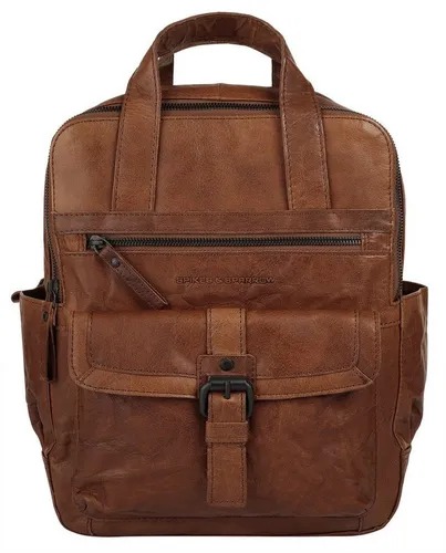 Cityrucksack SPIKES & SPARROW aus echtem Rindsleder - Eleganter Rucksack aus 100% Rindleder, mit gepolstertem Tabletfach und cleveren Innenfächern für optimale Organisation. Ideal für Alltag und Freizeit.