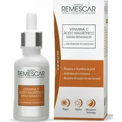 Remescar Repairing Serum mit Vitamin C und Hyaluronsäure 30 ml - Nahrungsergänzungsmittel mit Vitamin C und Hyaluronsäure, fördert die Hautregeneration für ein frisches, jugendliches Aussehen und spendet intensive Feuchtigkeit.