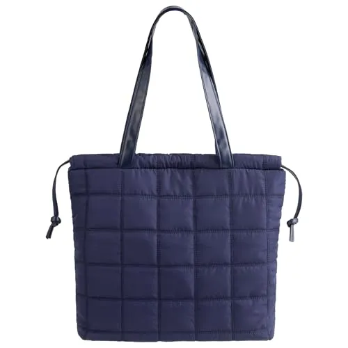 Navaris Puffer Tote Bag Damen - Hochwertige Umhängetasche mit Magnetverschluss - Damen-Shopper mit vielseitigem Design: Die leichte Puffer Bag kann als Tote oder Bucket Bag getragen werden und bietet ausreichend Platz für alle Essentials. Ideal für Alltag und unterwegs!
