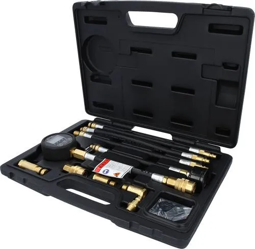 KS Tools Digitales Kompressions-Druckprüfgerät 10-teilig - Prüfgeräte für trockene und nasse Kompressionstests, inkl. Messwertspeicher und biegsamem Schlauch – ideal für präzise Diagnosen ohne Zylinderkopf-Demontage.