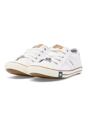 MUSTANG Damen Canvas Sneaker Weiß, Schuhgröße: EUR 38 - Damen-Sneaker aus leichtem Canvas, ideal für den Sommer und bequem durch den komplett textilen Innenschuh.