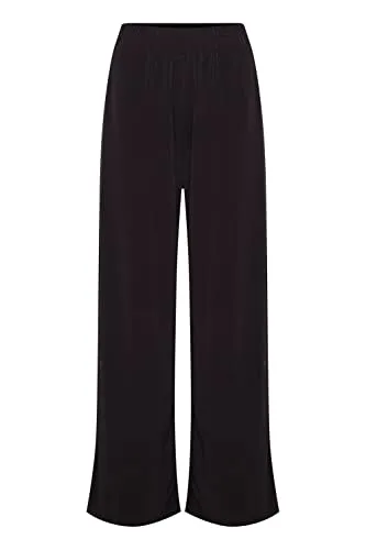 ICHI IHLIMA PA Damen Culotte Hose Stoffhose mit Stretch, Größe:L, Farbe:Black (10001)