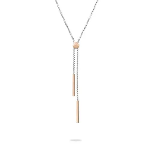Liebeskind Berlin Halskette LJ-1554-N-85 Bicolor Silber, IP Roségold - Damen Kette aus Edelstahl in Bicolor, 90 cm lang mit Zugbandverschluss. Zeitloses Design, ideal zum Kombinieren und perfektes Geschenk für jeden Anlass.