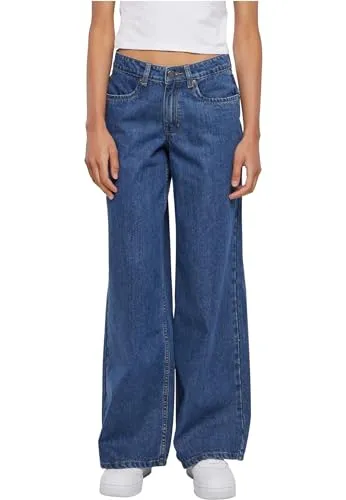 Urban Classics Damen Hose Ladies Mid Waist Wide Denim