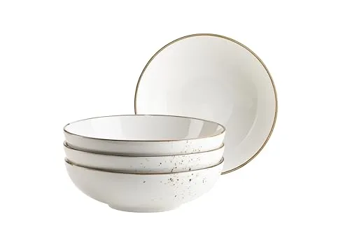 MÄSER Schüsselset 22 cm, 4-tlg. braun – PINTAR mit edlem Handmade Touch - Schalen & Schüsseln, modernes Vintage-Design mit harmonischen Creme- und Naturtönen, mikrowellen- und spülmaschinengeeignet für den täglichen Gebrauch oder festliche Anlässe.