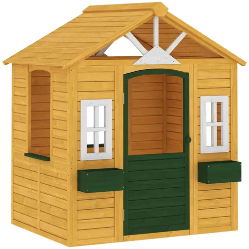 Spielhaus aus Holz für den Außenbereich mit Tür und Fenstern