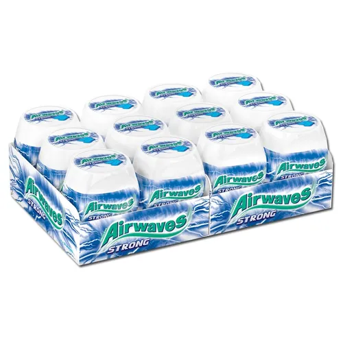 Wrigleys Airwaves Strong Kaugummi - Zuckerfrei, Eukalyptus & Menthol - Zuckerfreier Kaugummi in praktischen Dosen, ideal für frischen Atem und Genuss überall. Perfekt für jede Gelegenheit!